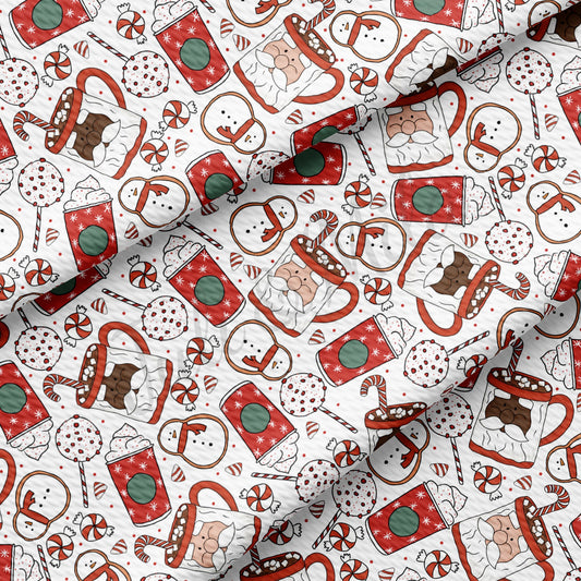 Latte Christmas Bullet Fabric AA703