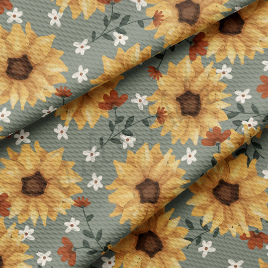 Watercolor Sunflowers Fall Bullet Fabric AA708