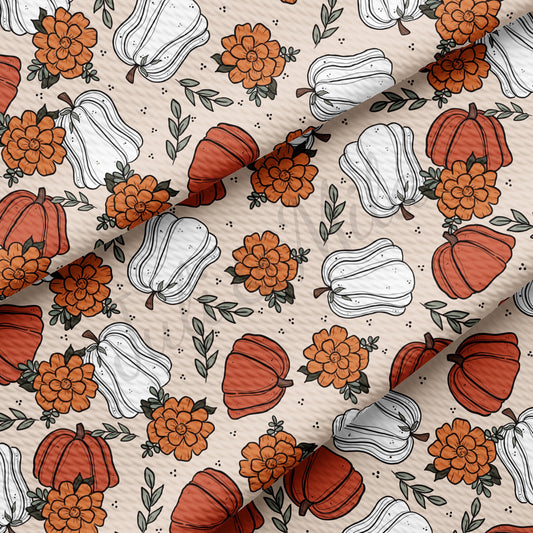 Floral Pumpkin Fall Bullet Fabric AA723