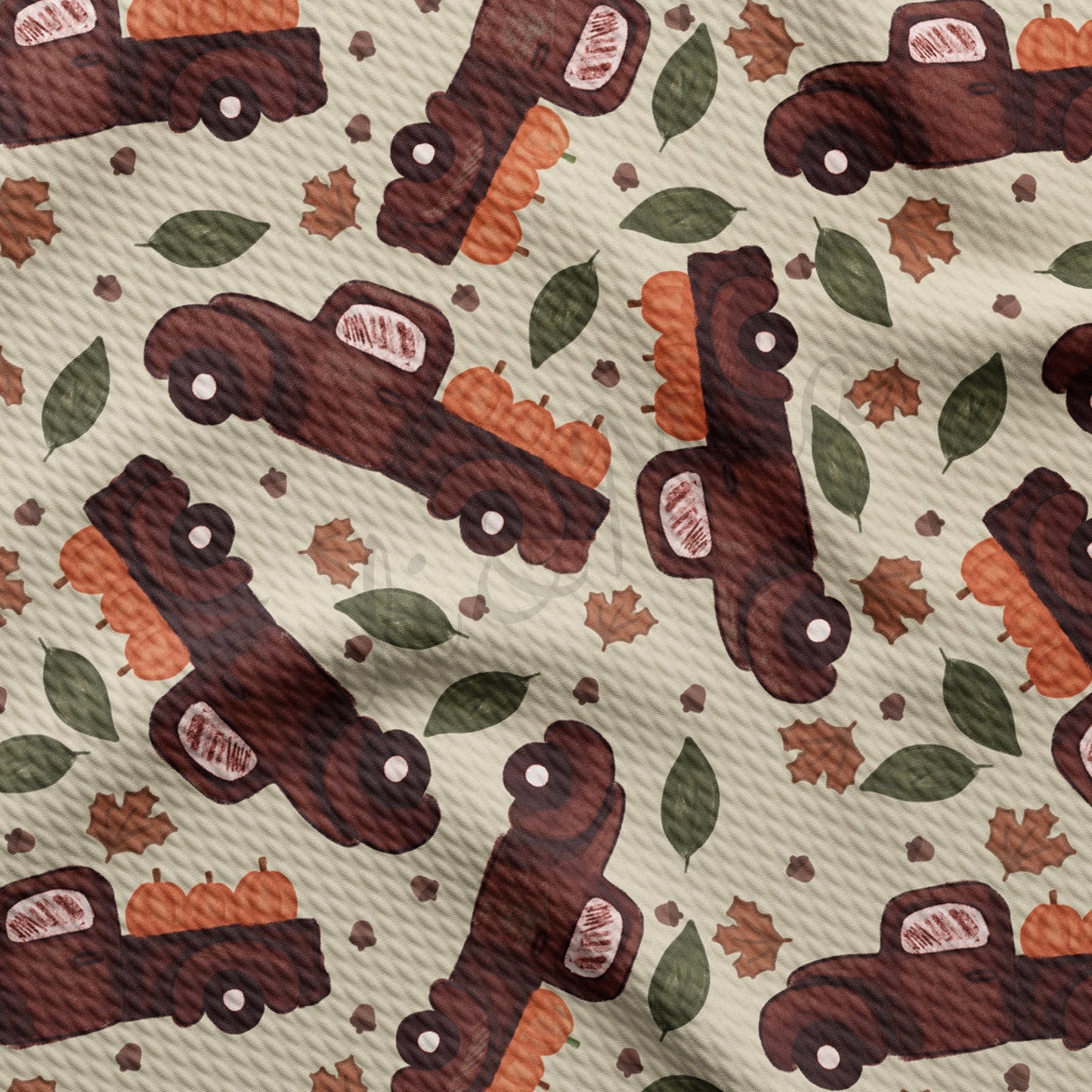 Fall Autumn Truck Pumpkin  Bullet Fabric AA731