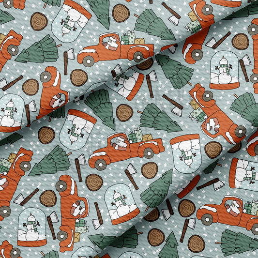 Christmas Truck Bullet Fabric AA733