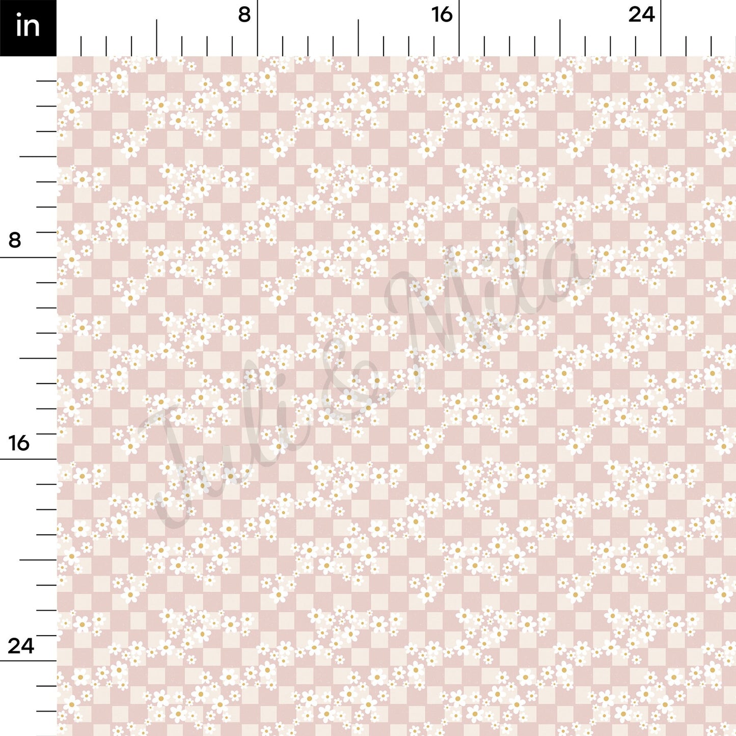 Floral Checkered Bullet Fabric AA722