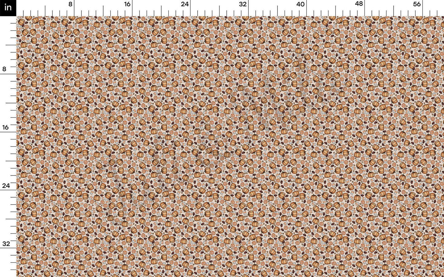 Pumpkin Fall Donuts Latte Bullet Fabric AA724