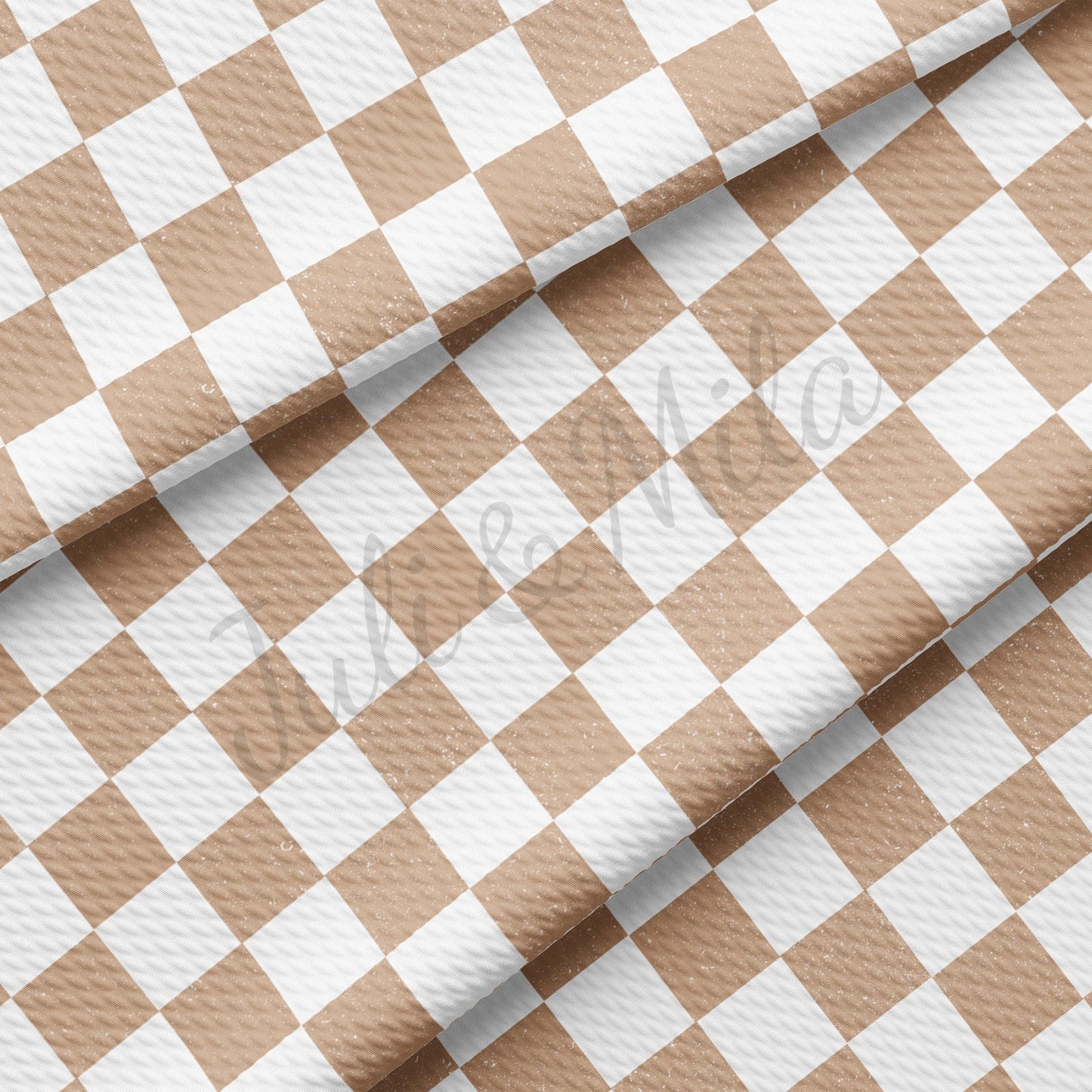 Beige Checkers Checkered Board Bullet Fabric AA726