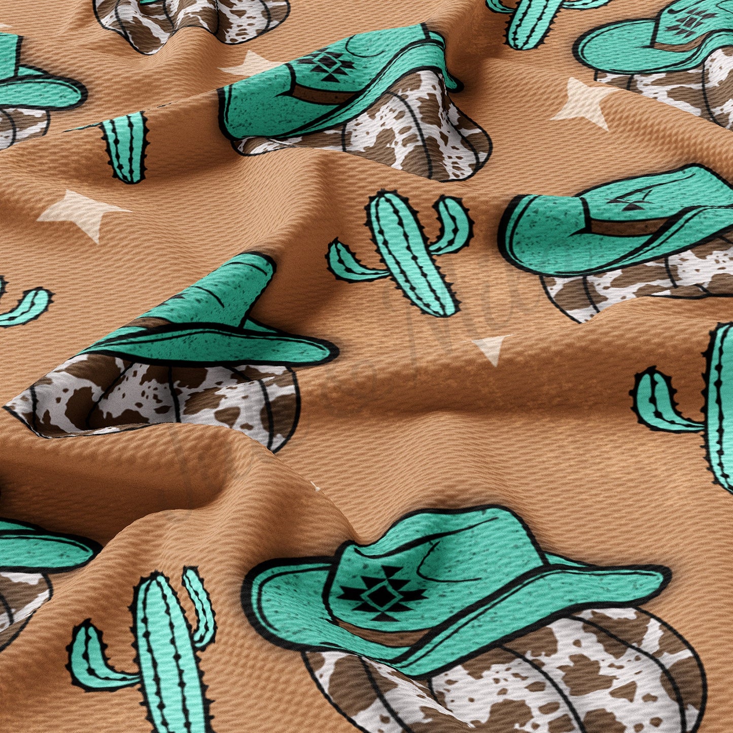 Pumpkin Cowboy Western  Bullet Textured Fabric AA950