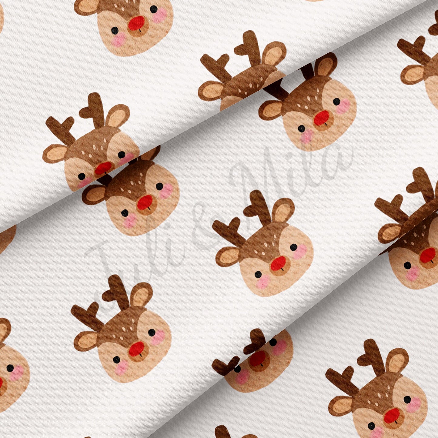 Christmas Reindeer Bullet Textured Fabric AA999