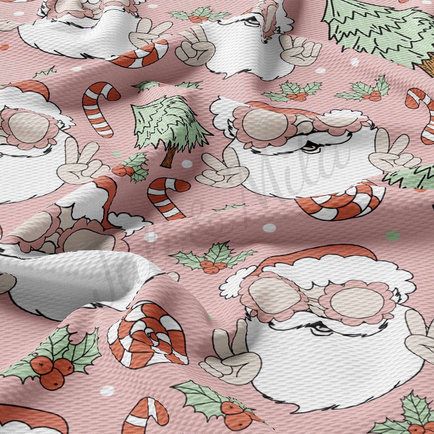 Christmas  Santa Bullet Textured Fabric  AA1001