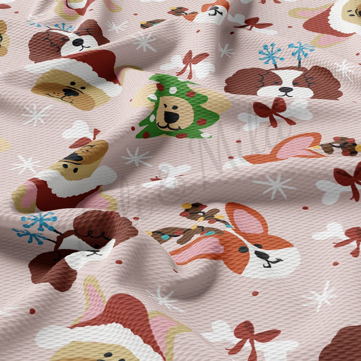 Christmas Dogs  Bullet Textured Fabric AA944
