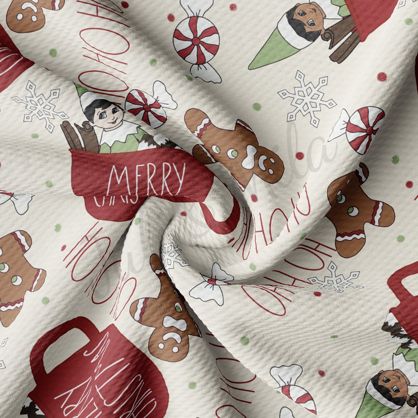 Christmas Hohoho Bullet Textured Fabric AA952