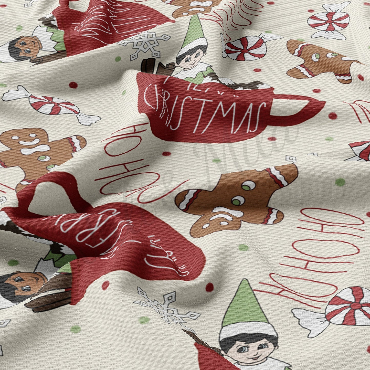 Christmas Hohoho Bullet Textured Fabric AA952