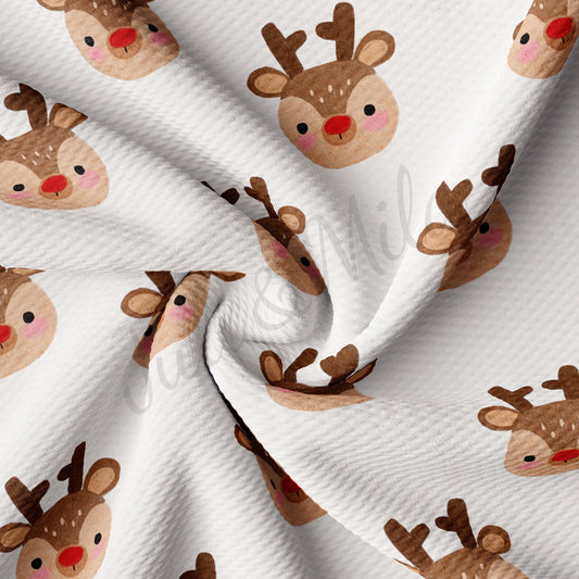 Christmas Reindeer Bullet Textured Fabric AA999