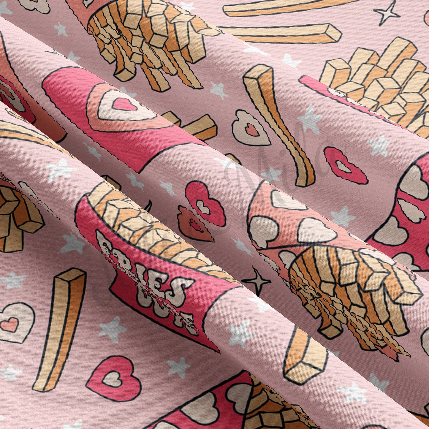 Fries before Guys Valentines Day Bullet Textured Fabric AA1063