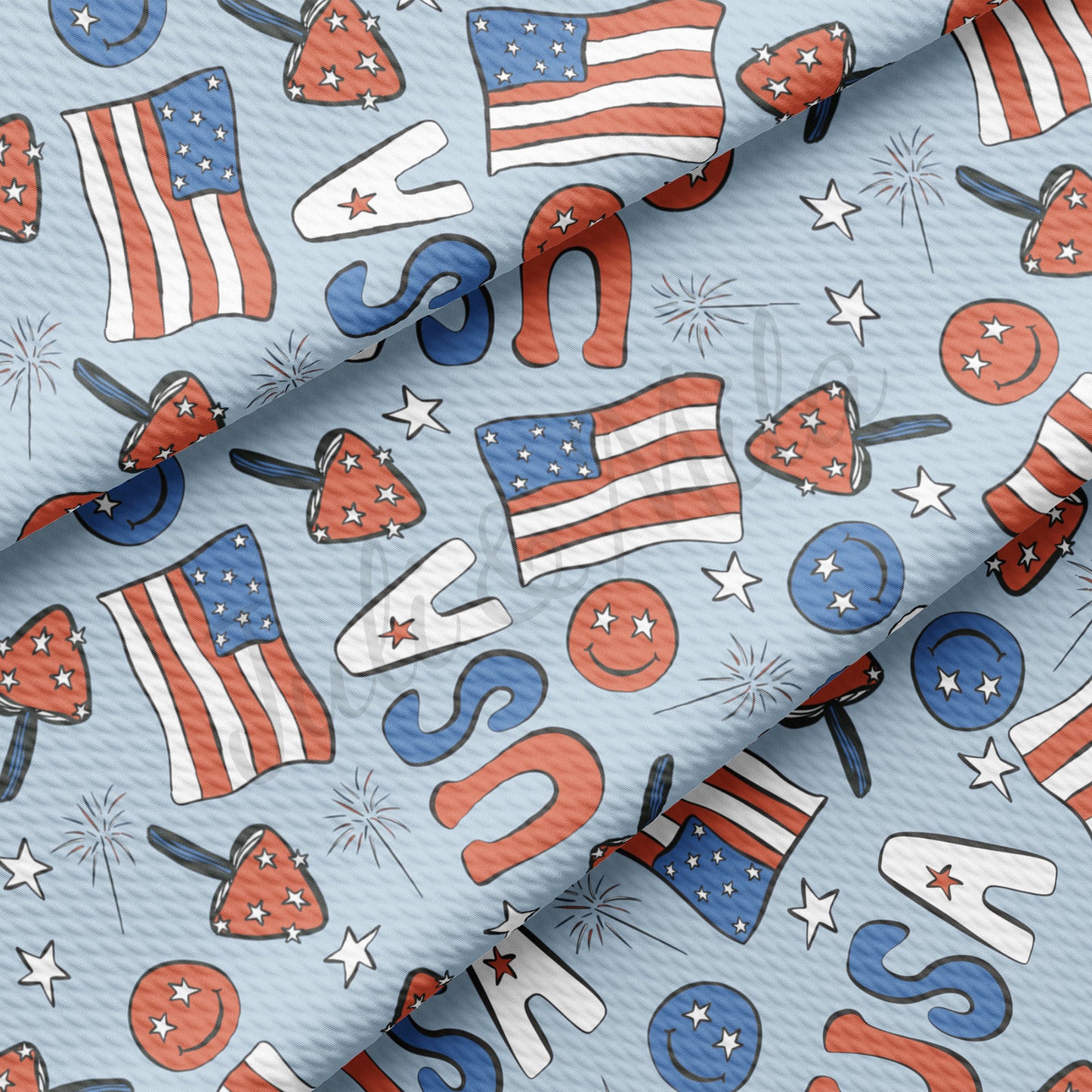 Patriotic 4th of July Textured Fabric AA1229