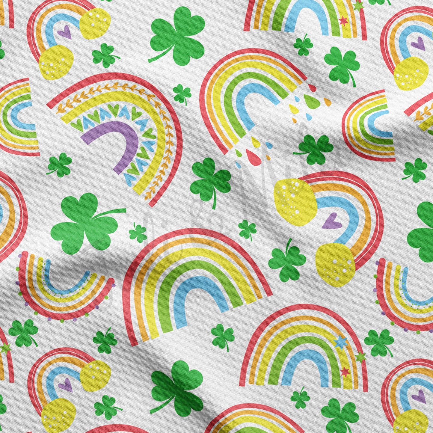 Lucky Rainbow St Patricks Day Bullet Fabric AA1232