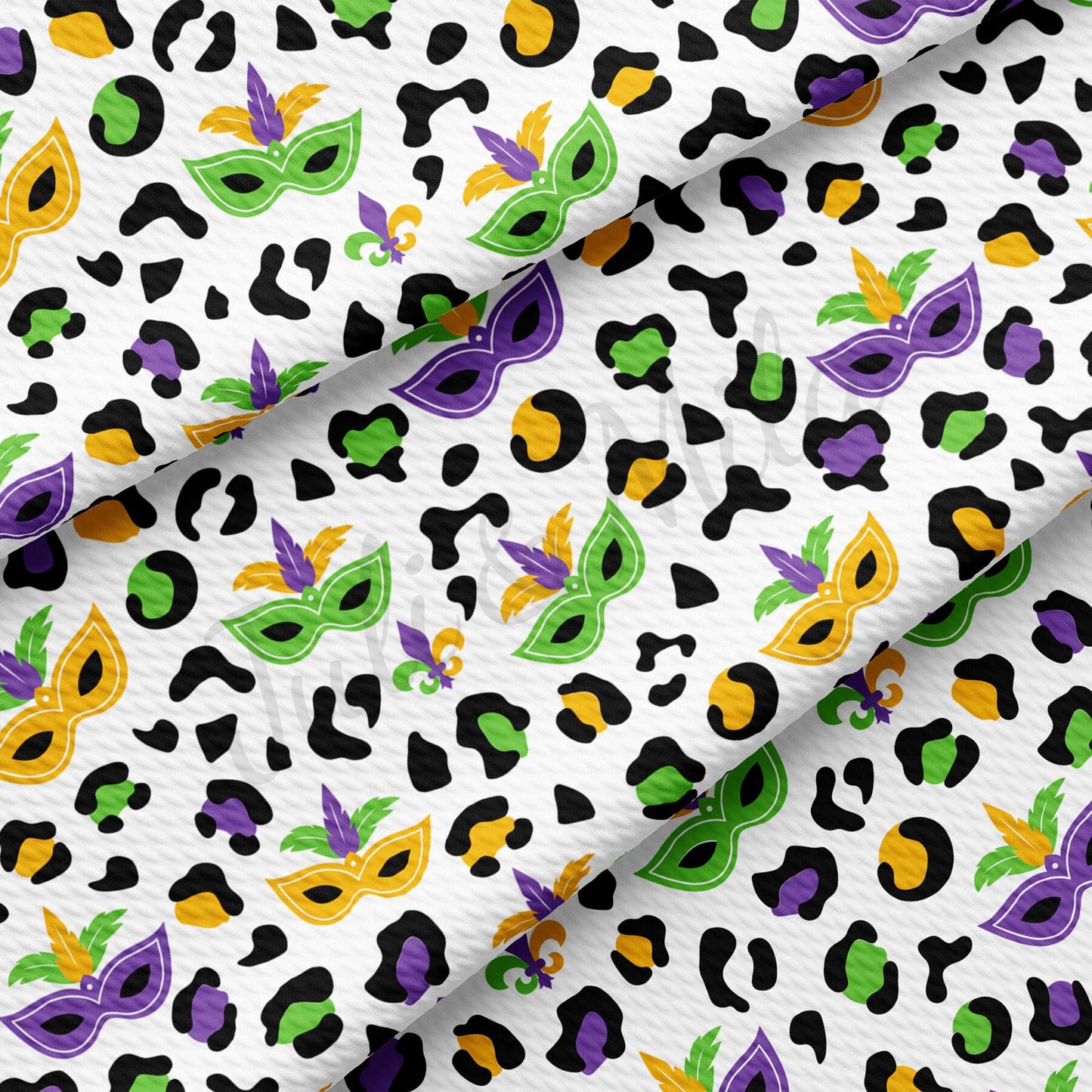 Mardi Gras Printed Bullet Textured Fabric AA1359