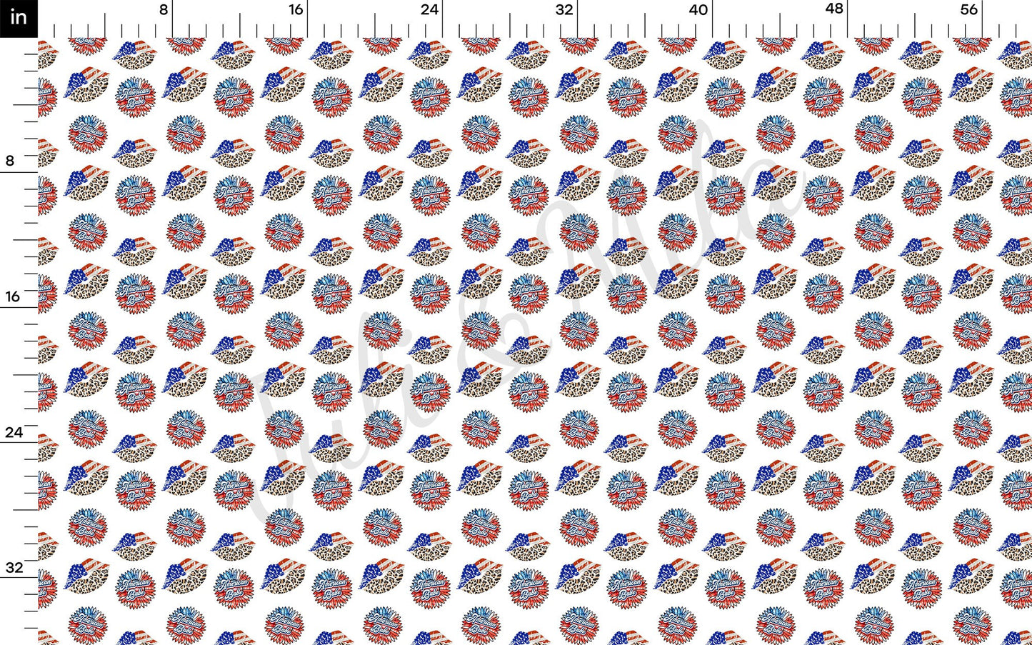 American Babe Patriotic 4th of July Fabric  AA1370