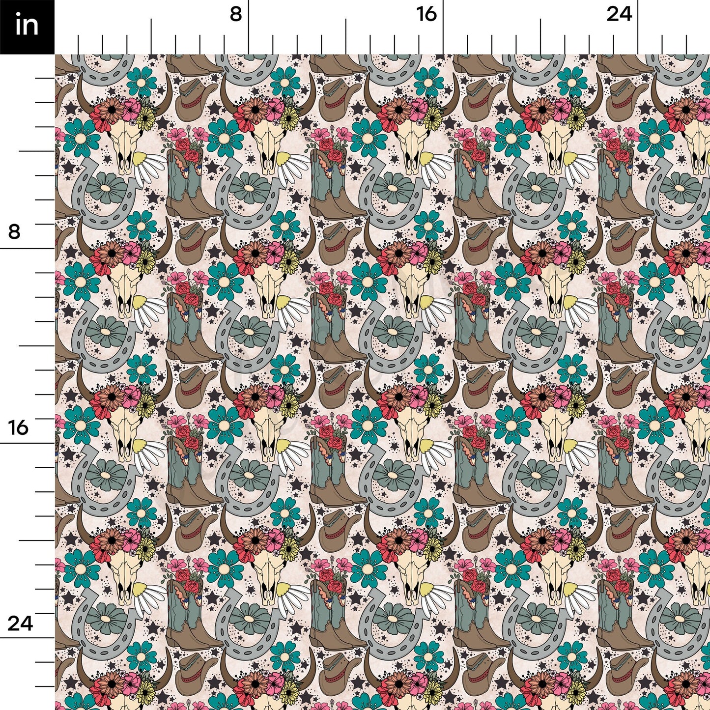 Boho Western Cowboy Cowgirl Bullet Textured Fabric AA1407