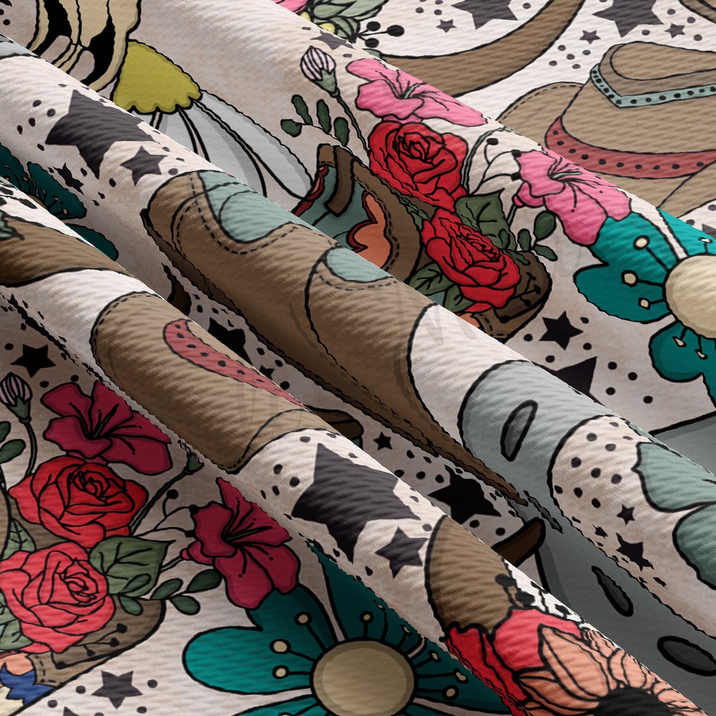 Boho Western Cowboy Cowgirl Bullet Textured Fabric AA1407