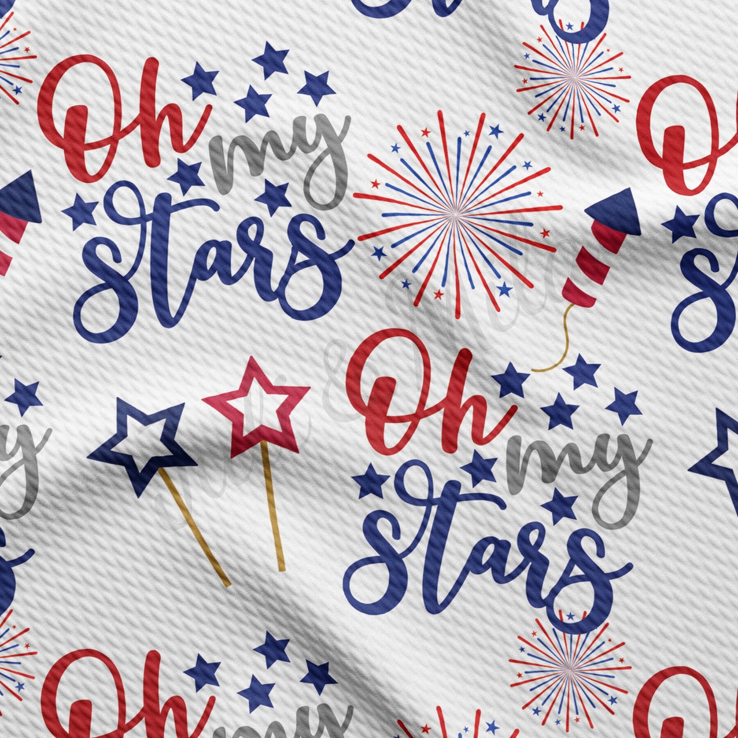 Oh my Stars Patriotic 4th of July Bullet Textured Fabric AA1449