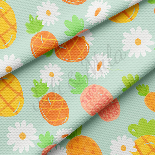 Summer Pineapple Printed Bullet Textured Fabric AA1457