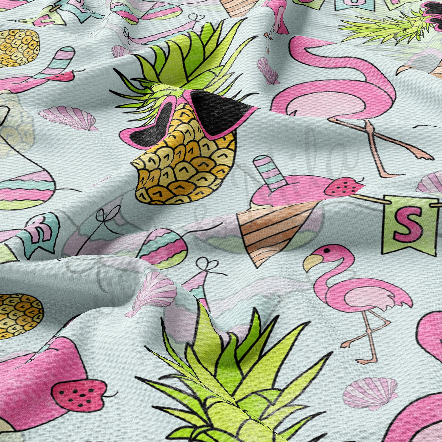 Summer Flamingo  Bullet Textured Fabric AA1473