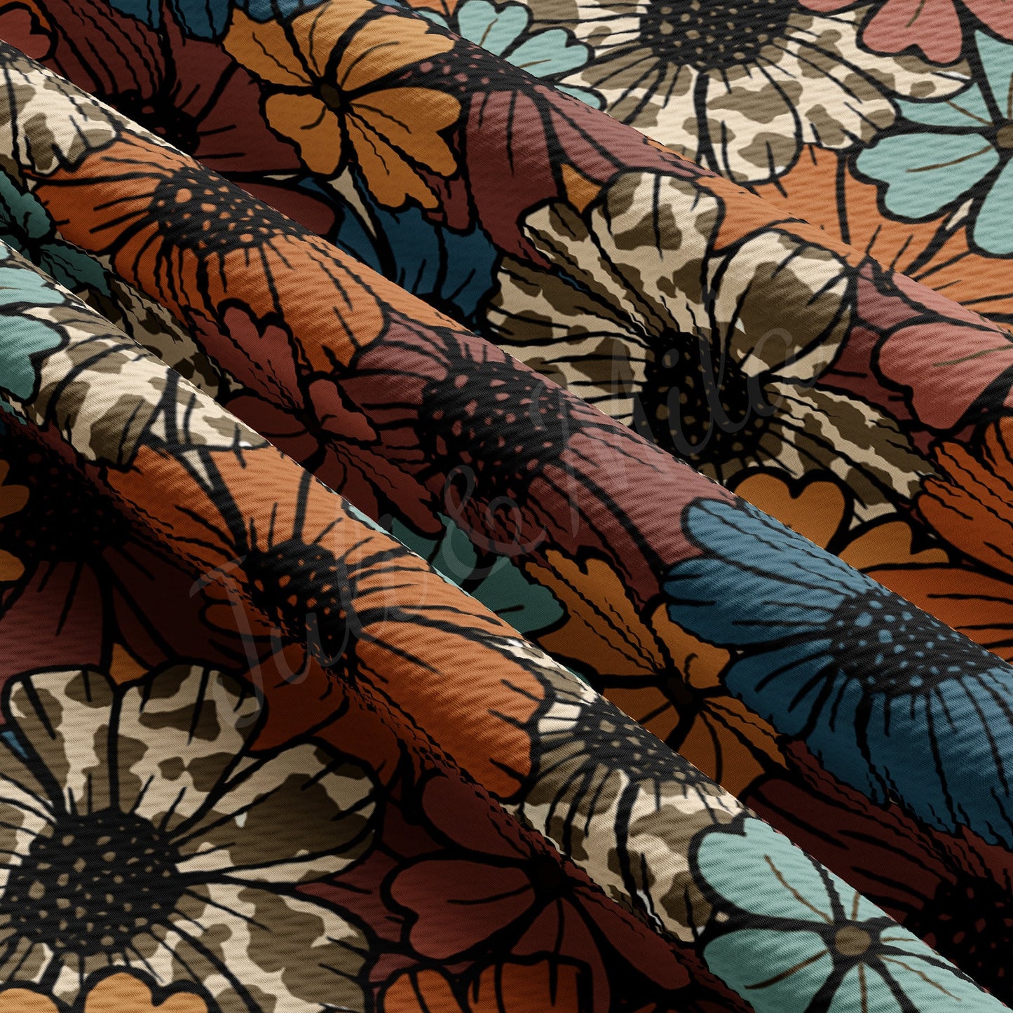 Floral Bullet Textured Fabric AA1376