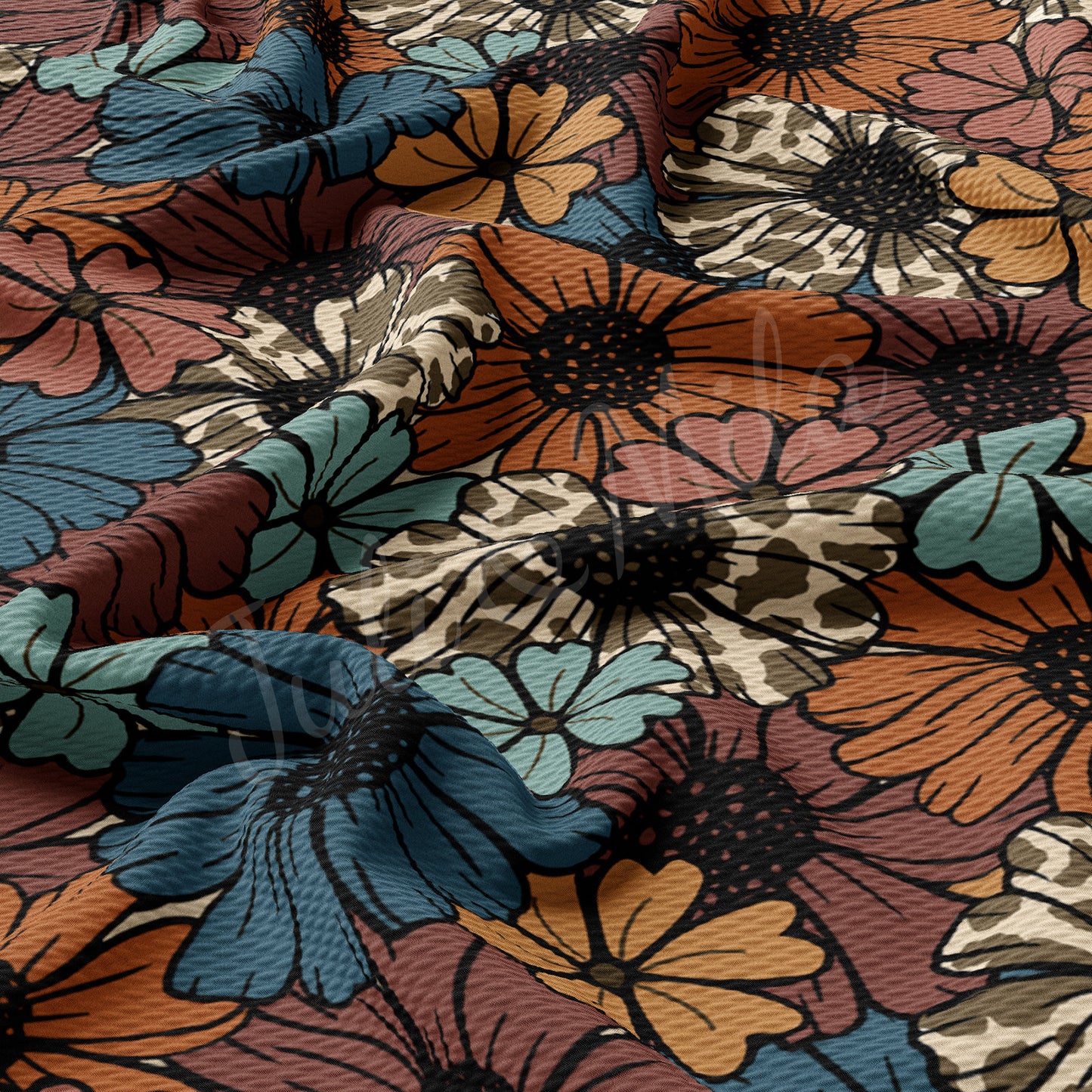 Floral Bullet Textured Fabric AA1376