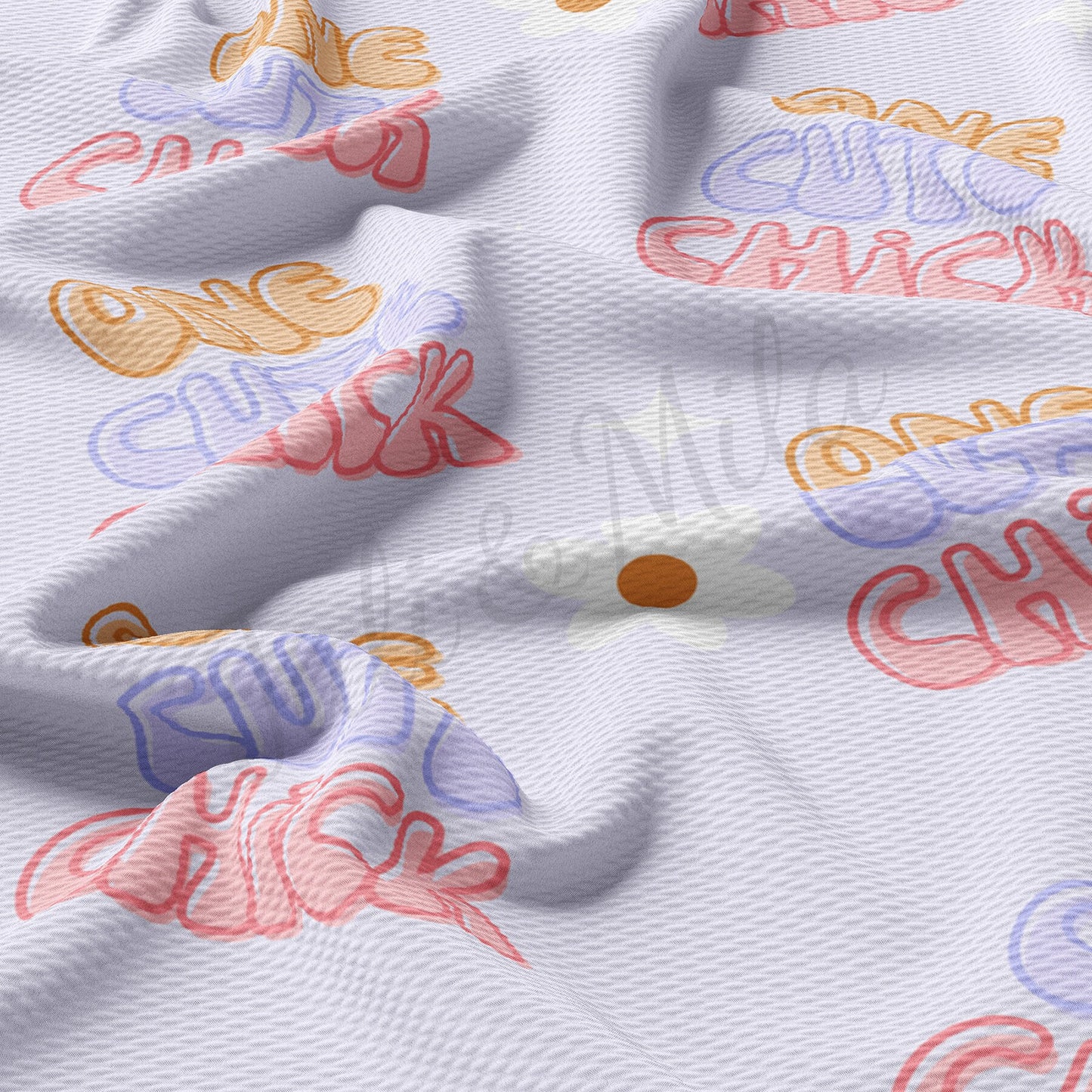 One Cute Chick Easter Printed  Bullet Textured Fabric AA1401