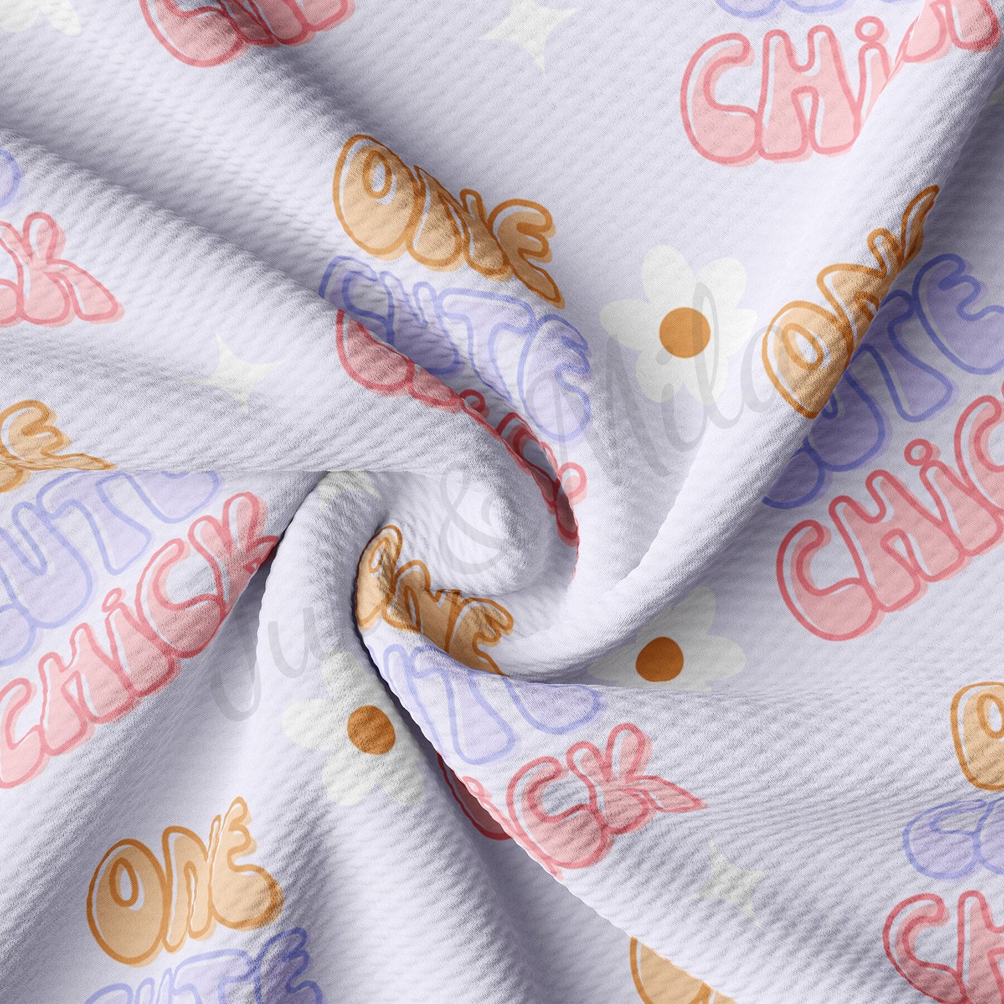 One Cute Chick Easter Printed  Bullet Textured Fabric AA1401