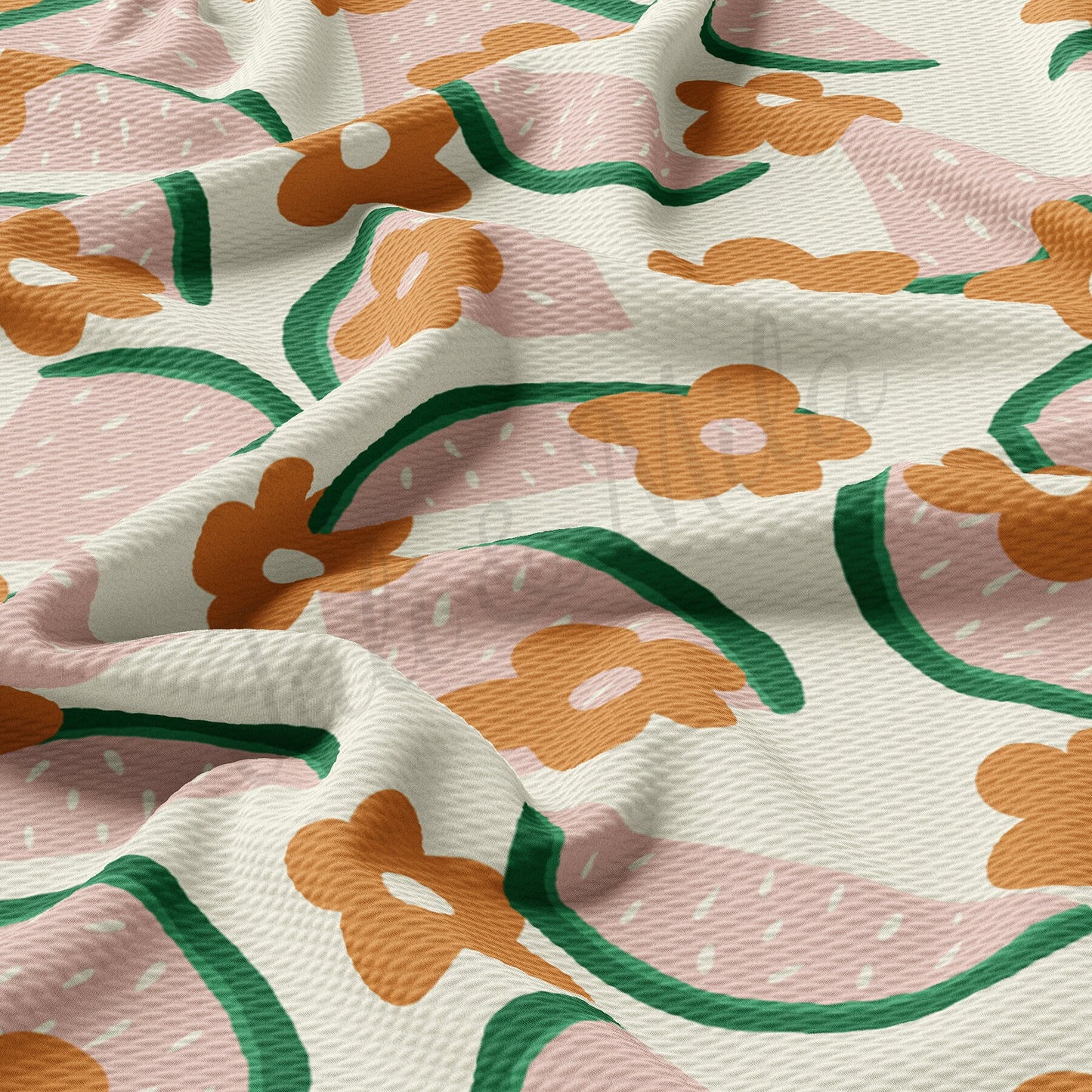 Watermelon Summer Bullet Textured Fabric  AA1406