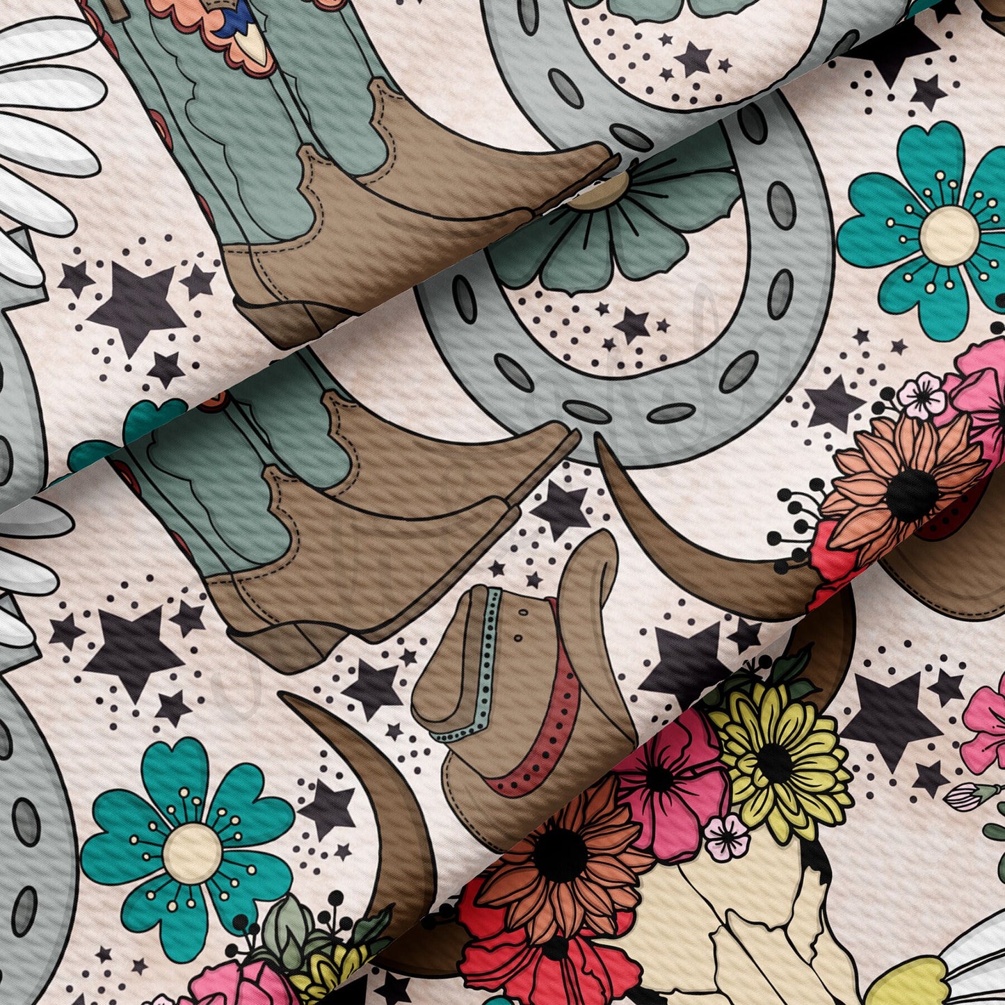 Boho Western Cowboy Cowgirl Bullet Textured Fabric AA1407