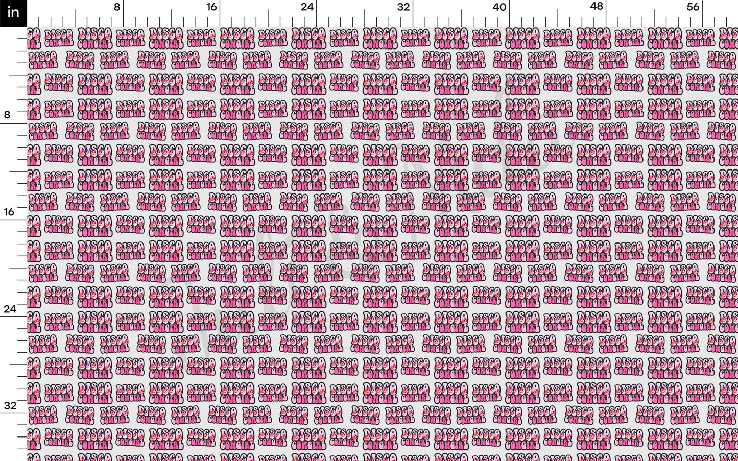 Disco Cow Girl  Bullet Textured Fabric AA1429