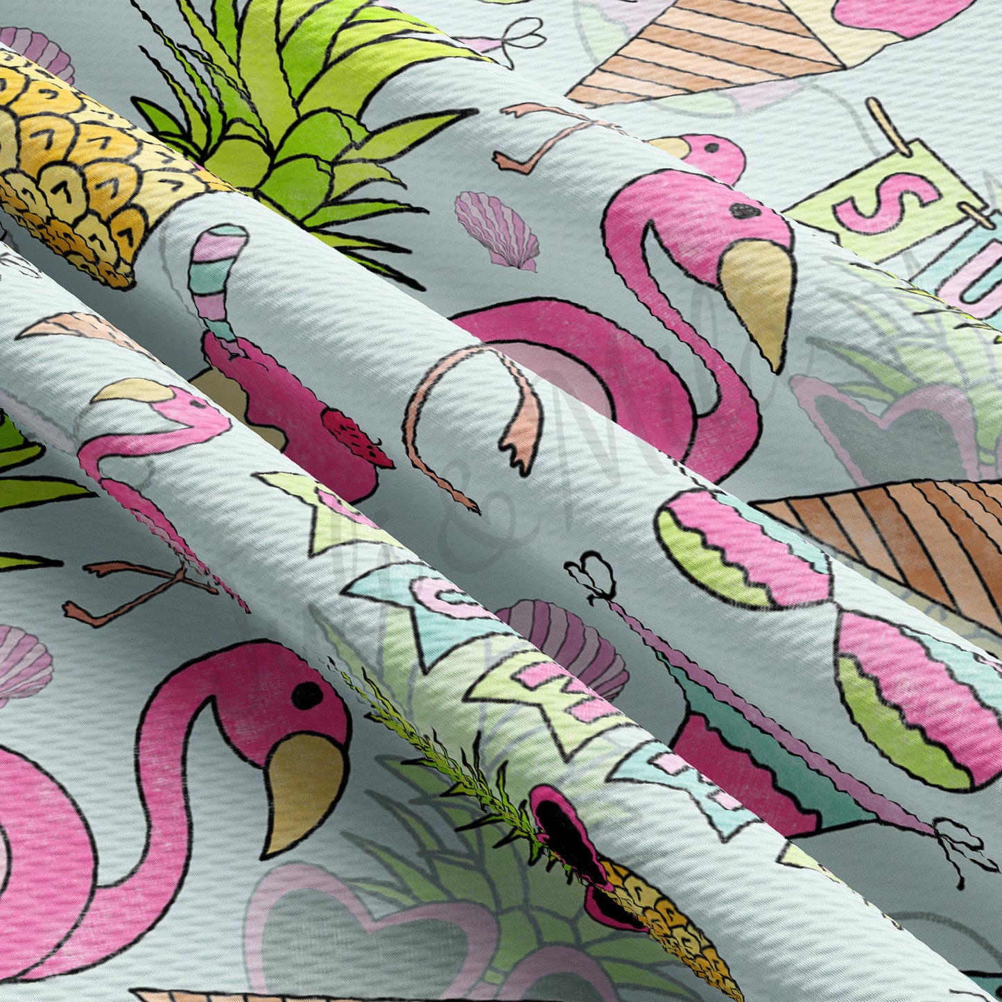 Summer Flamingo  Bullet Textured Fabric AA1473