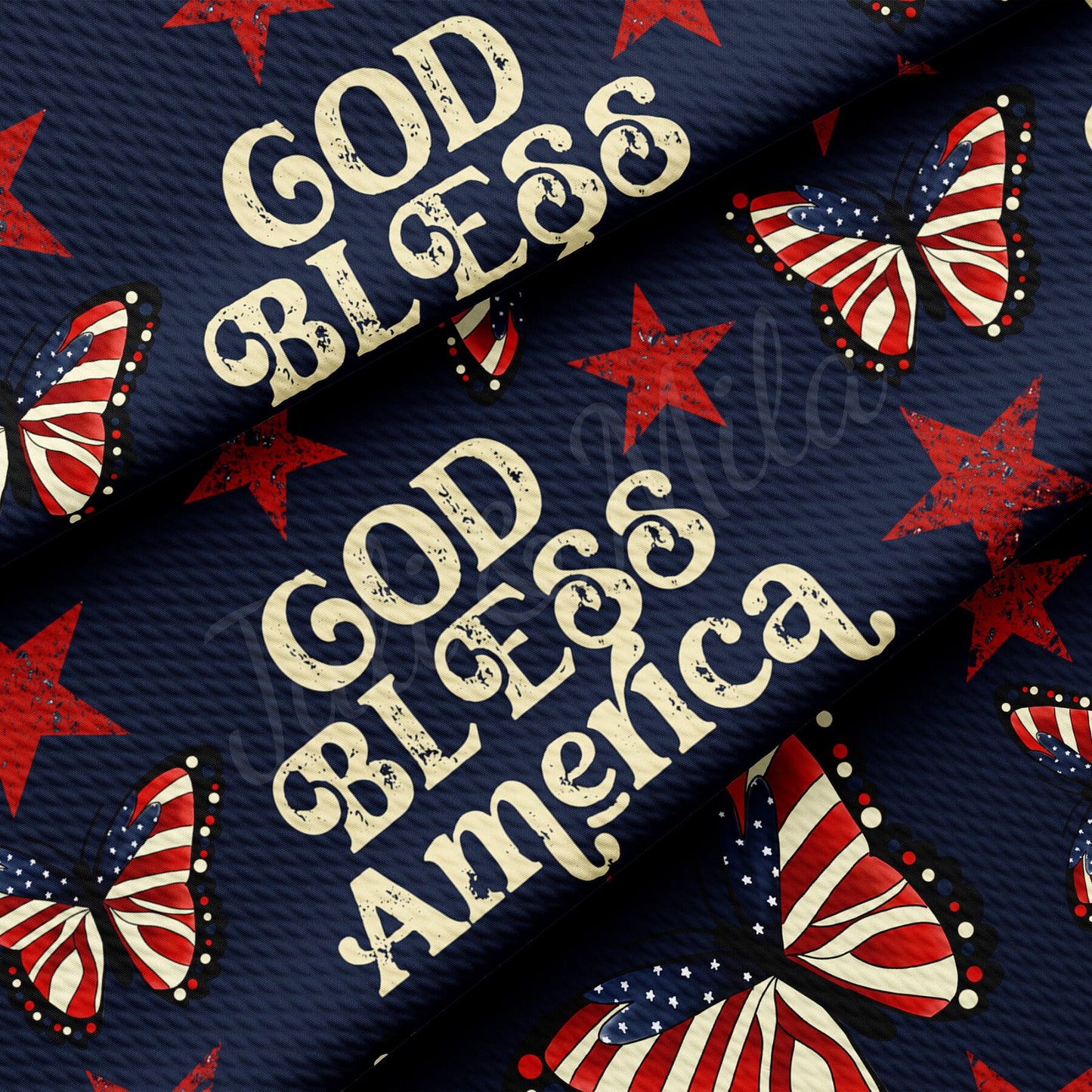 God Bless America 4th of July Bullet Textured Fabric  AA1501