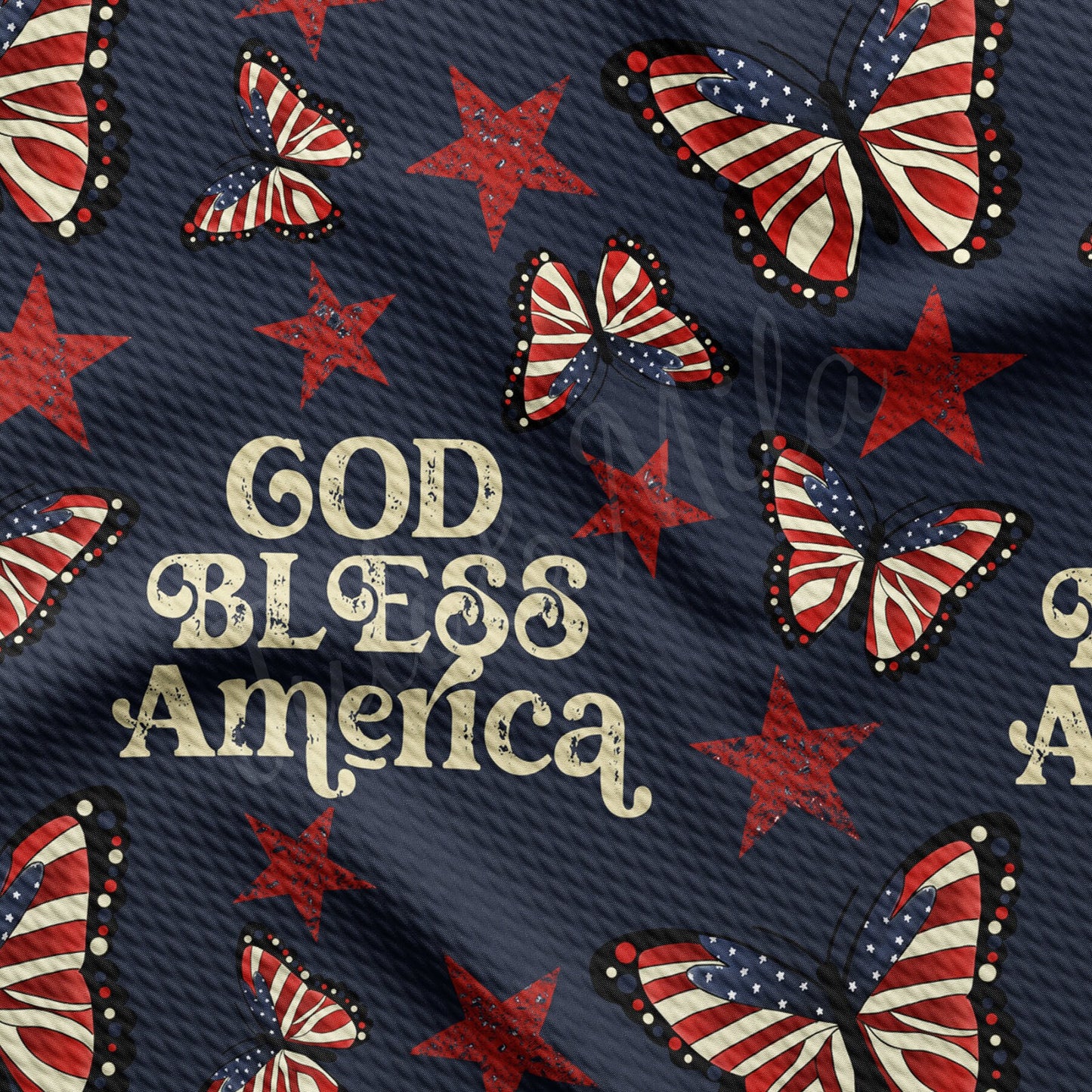 God Bless America 4th of July Bullet Textured Fabric  AA1501