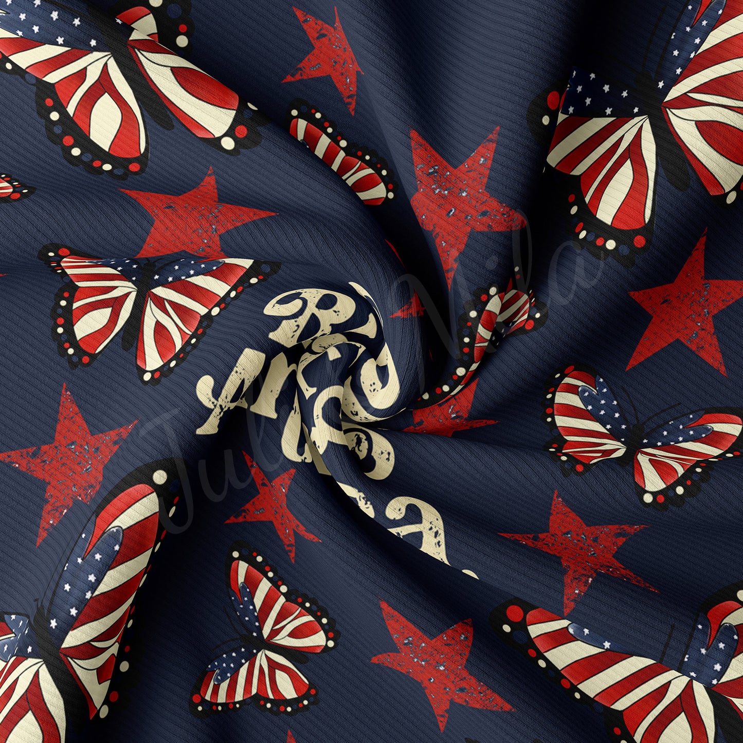 Rib Knit Fabric  RBK1501 4th of July Patriotic