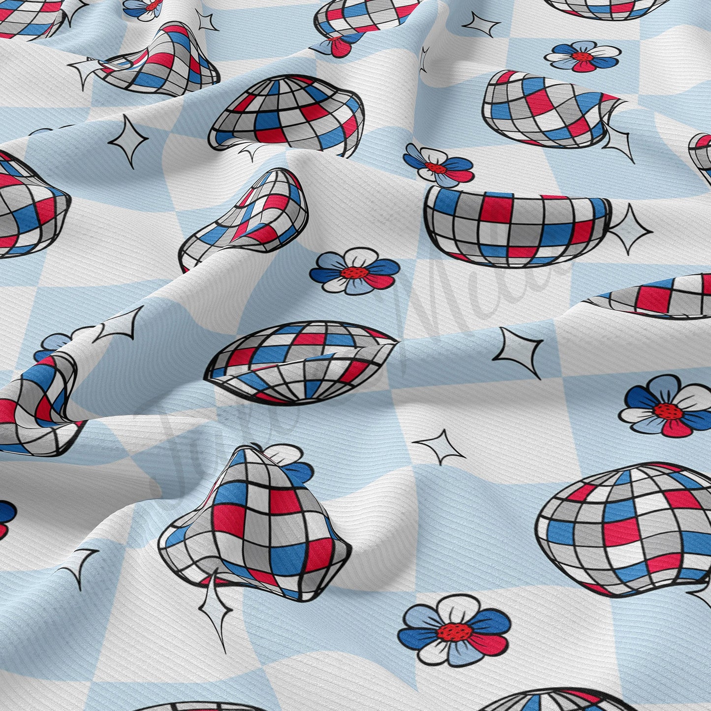 Rib Knit Fabric  RBK1522 4th of July Patriotic