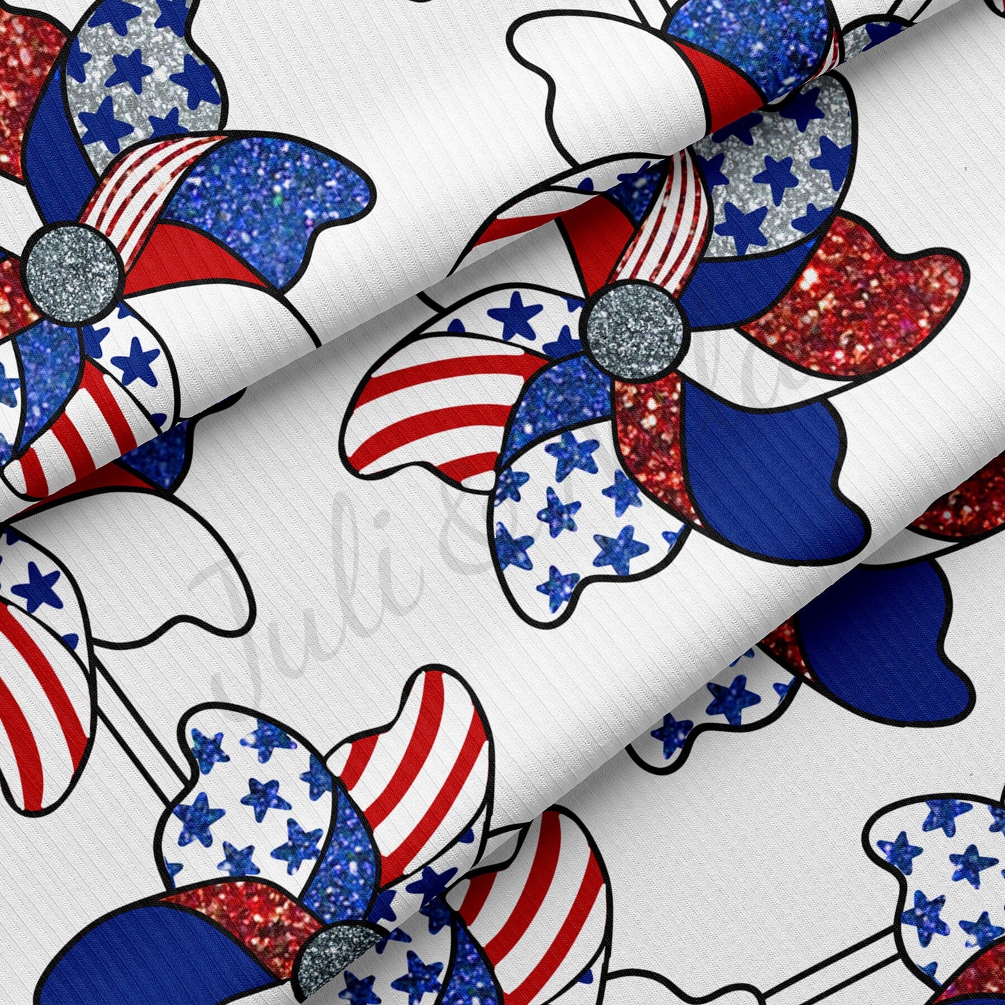 Rib Knit Fabric  RBK1482 4th of July Patriotic