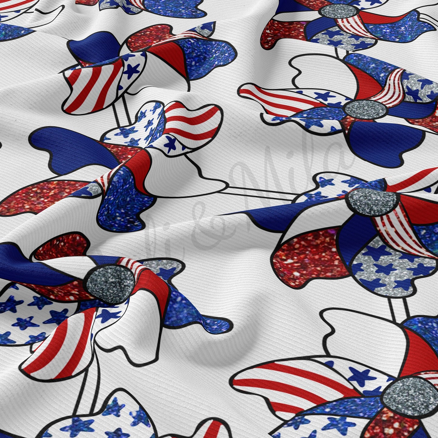 Rib Knit Fabric  RBK1482 4th of July Patriotic