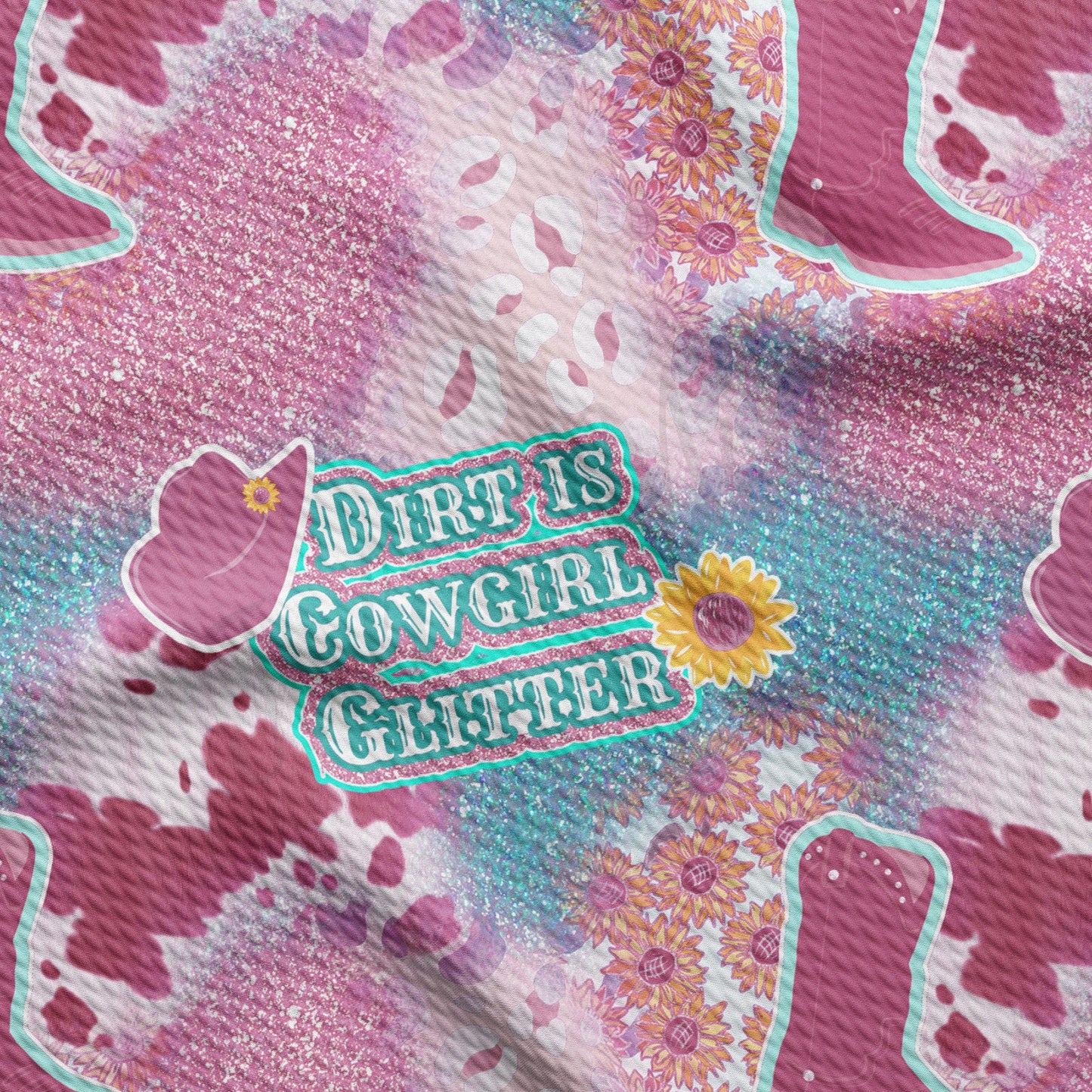 Dirt is Cowgirl Glitter Bullet Textured Fabric by the yard AA1571