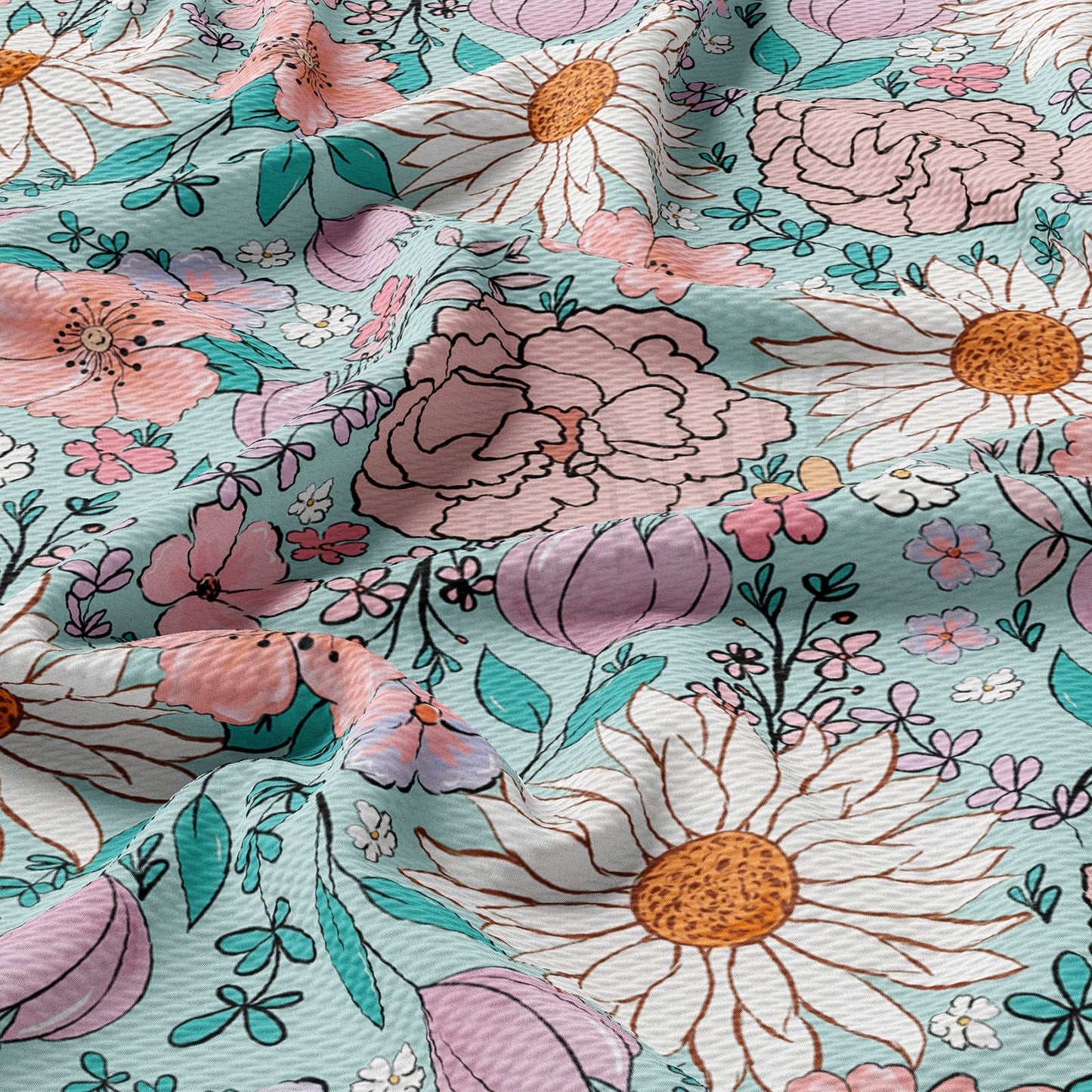 Floral  Bullet Textured Fabric by the yard AA1584