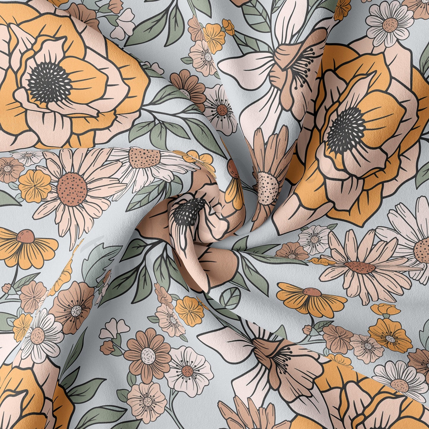 Floral  Double Brushed Polyester Fabric DBP1606