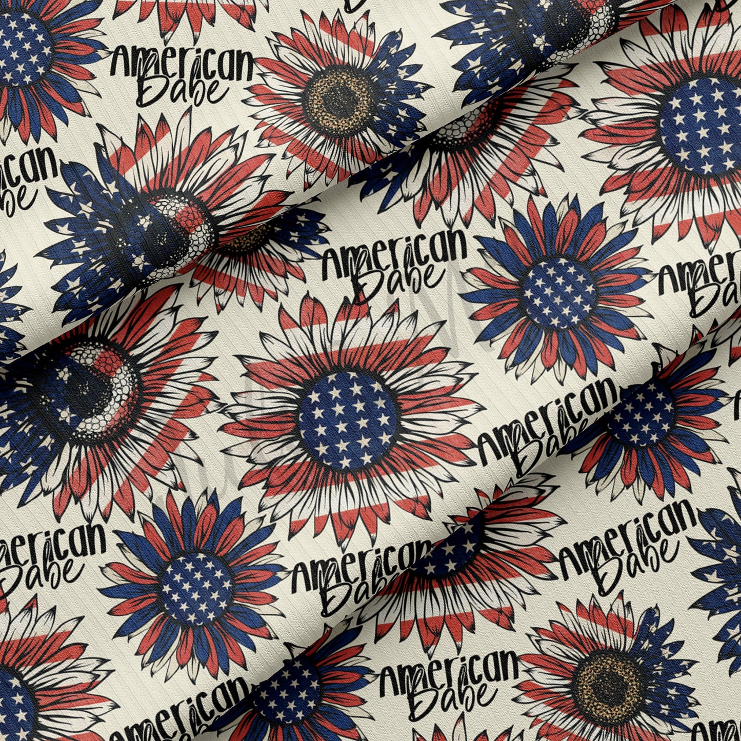 4th of July Patriotic Rib Knit Fabric  RBK1545