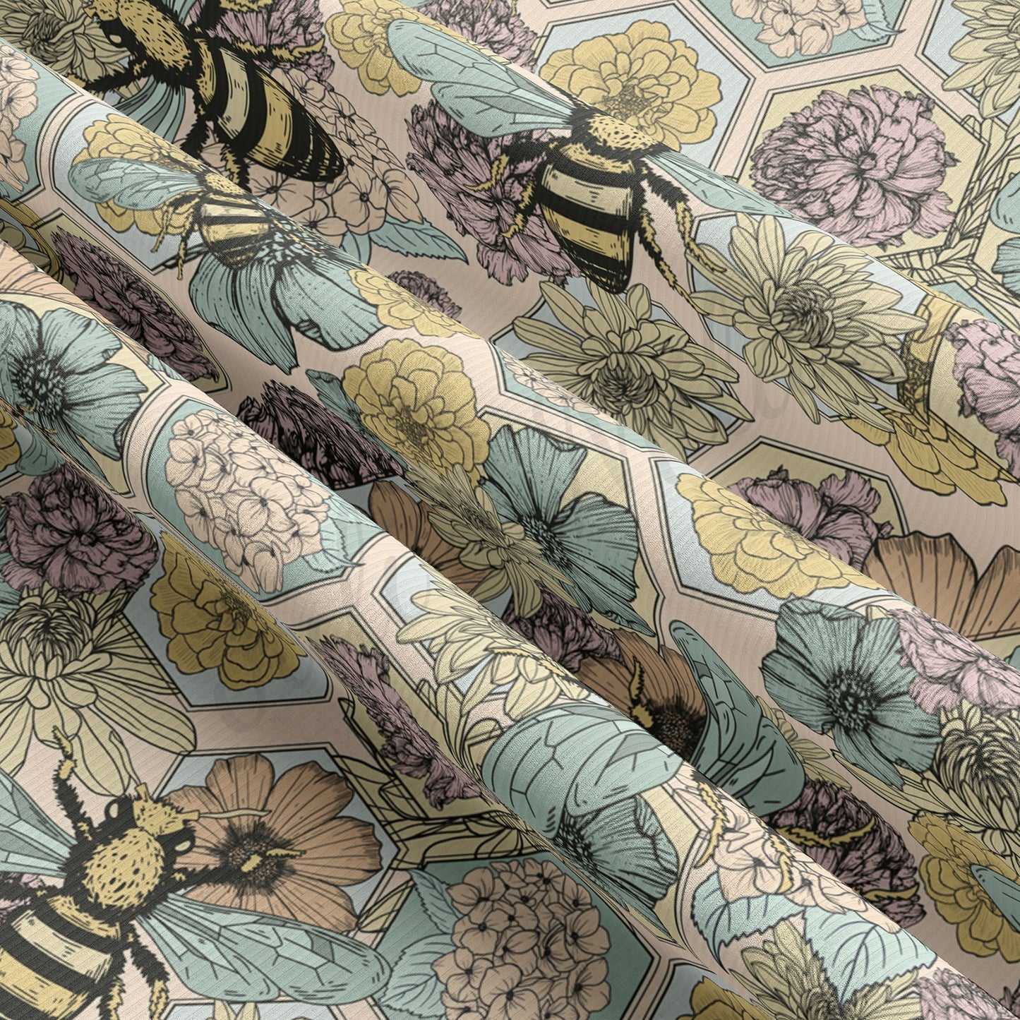 Floral Rib Knit Fabric  RBK1560