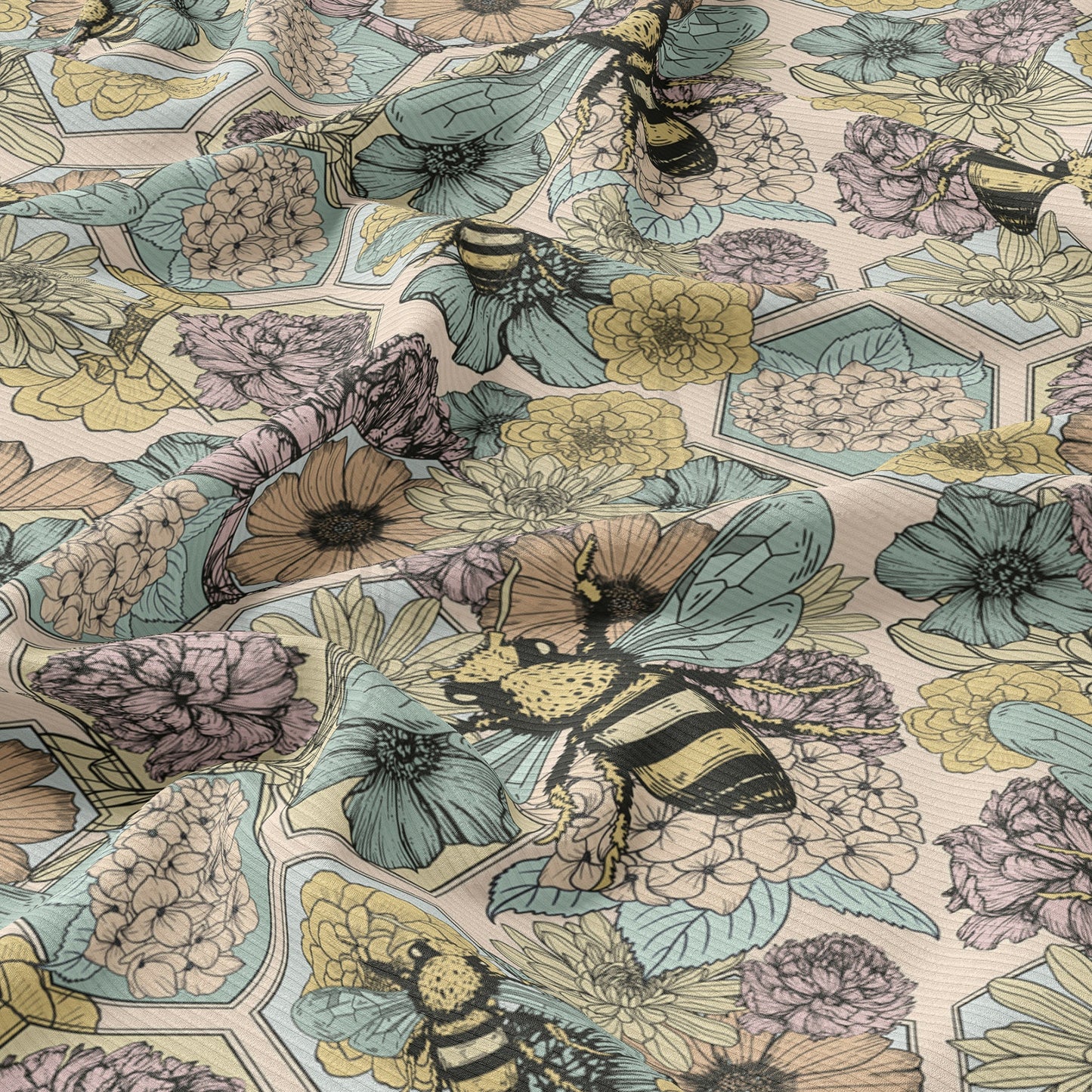 Floral Rib Knit Fabric  RBK1560