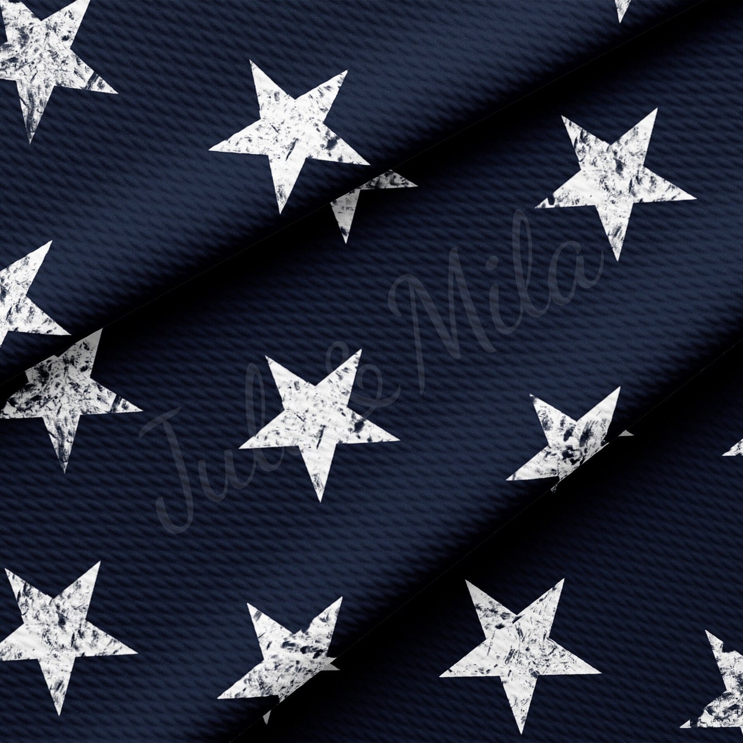 4th of July Navy Stars Patriotic Bullet Textured Fabric AA1533