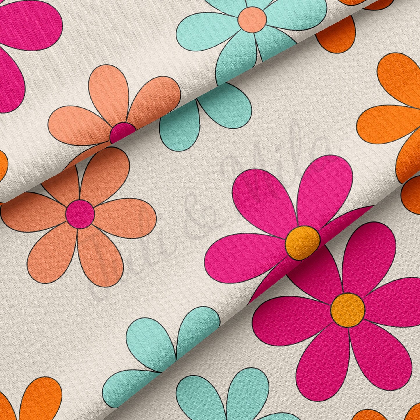 Floral Rib Knit Fabric RBK1570