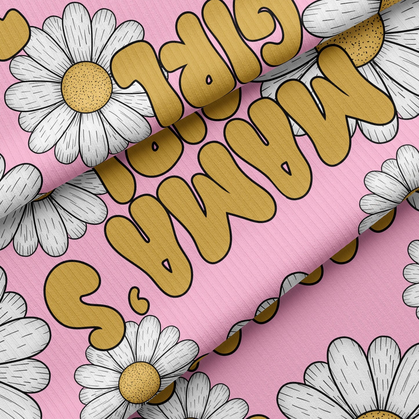 Mamas Girl Rib Knit Fabric  RBK1597