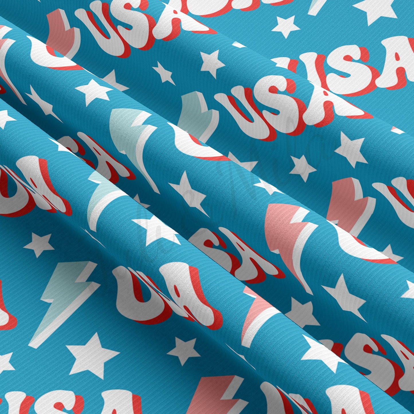 Rib Knit Fabric  RBK1634 4th of July Patriotic