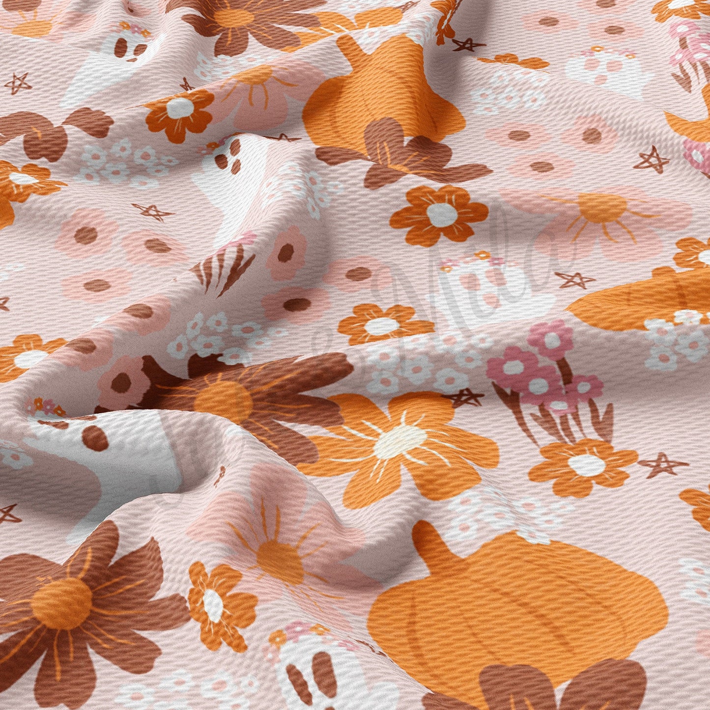 Fall Pumpkin Bullet Textured Fabric AA1691